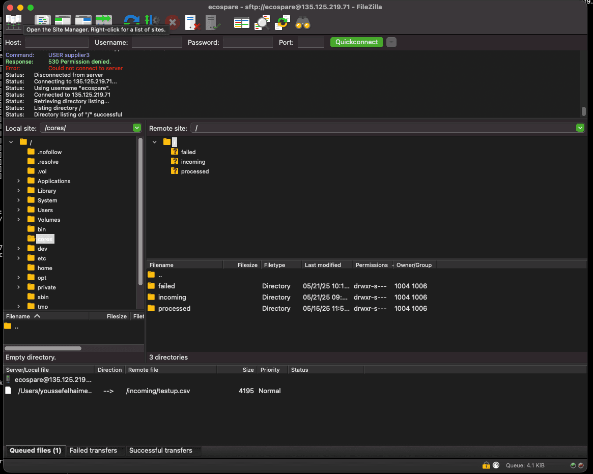 Connected FTP Interface